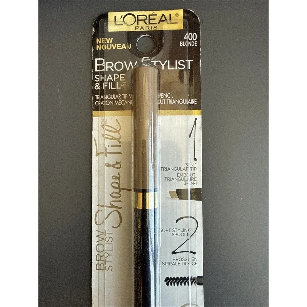 Lot x 2 L'Oréal Brow Stylist Shape and Fill Pencil 400  Blonde 3 in 1